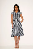 23281 Blue Plaid Swing Dress