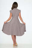 23340 Brown Plaid Swing Dress
