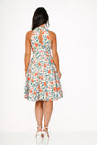 23870 Pink Floral Swing Dress