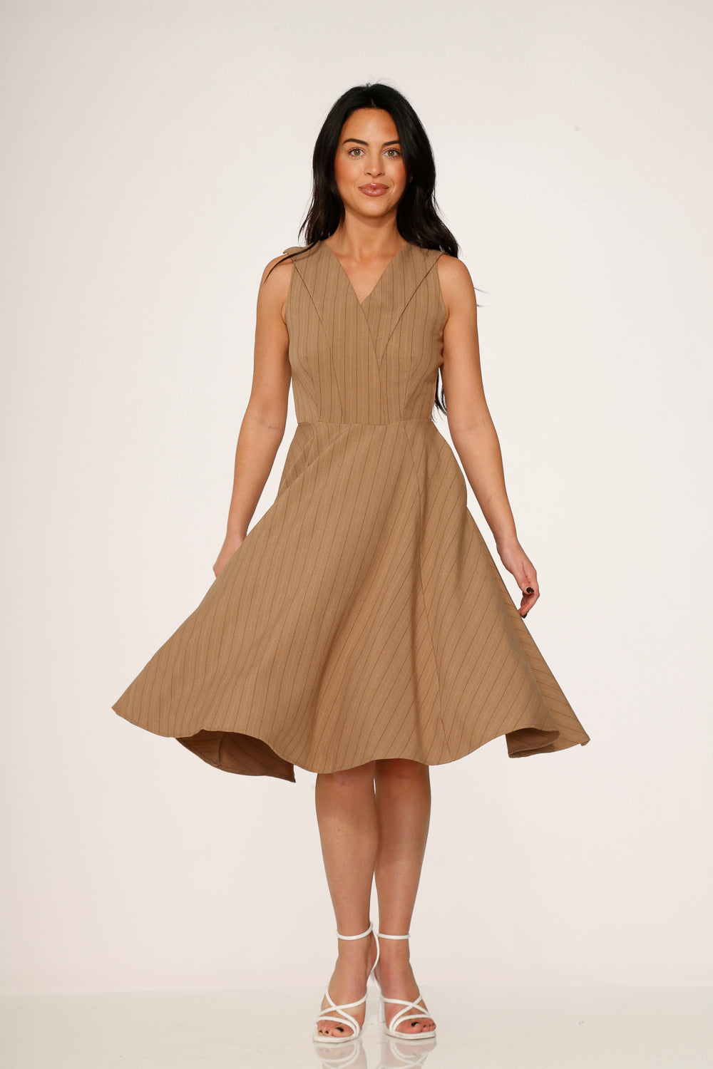 23950 Camel Swing Dress