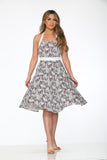 23980 Zebra Halter Swing Dress