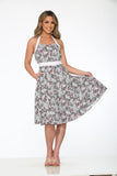 23980 Zebra Halter Swing Dress