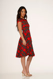 23990 Red Plaid Swing Dress