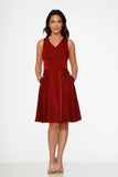 24331 Burgundy Swing Dress
