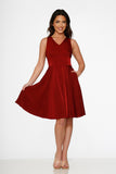 24331 Burgundy Swing Dress