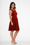 24331 Burgundy Swing Dress