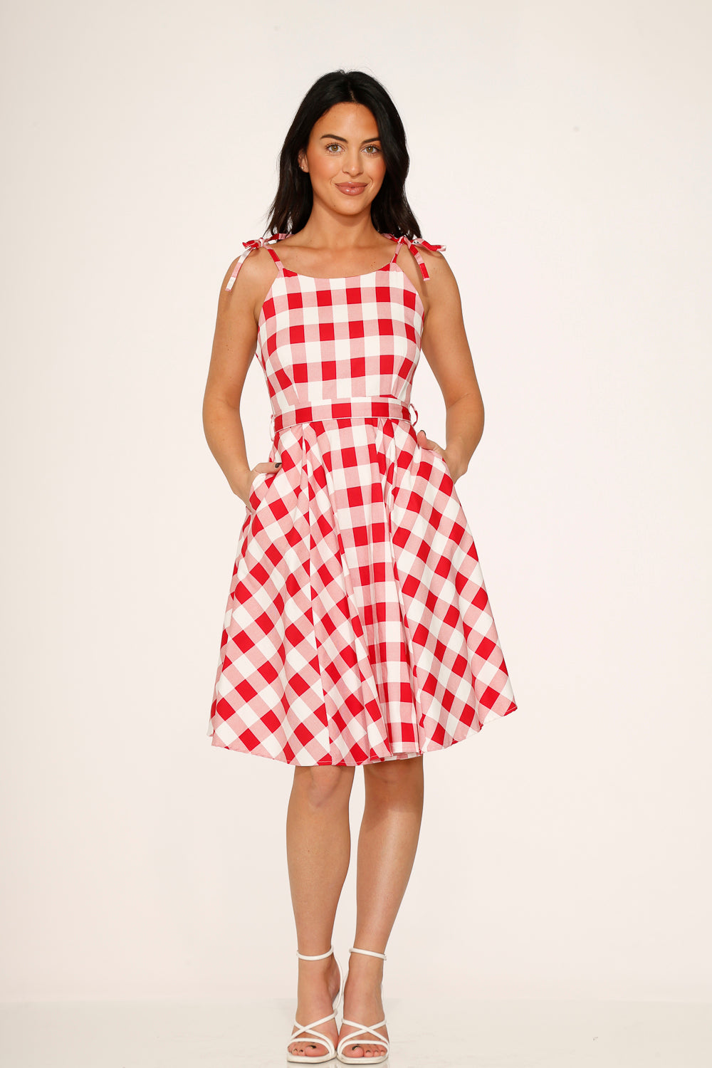 24360 White Red Picnic Swing Dress Orchid Bloom Clothing 24360 White Red Picnic Swing Dress Orchid Bloom Clothing