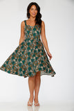 24421 Olive Mushroom Swing Dress