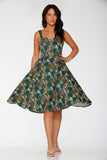 24421 Olive Mushroom Swing Dress