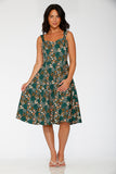 24421 Olive Mushroom Swing Dress