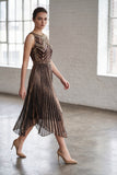 2509 Beaded Halter Neck Flapper Dress with Asymmetric Hem Black / Gold