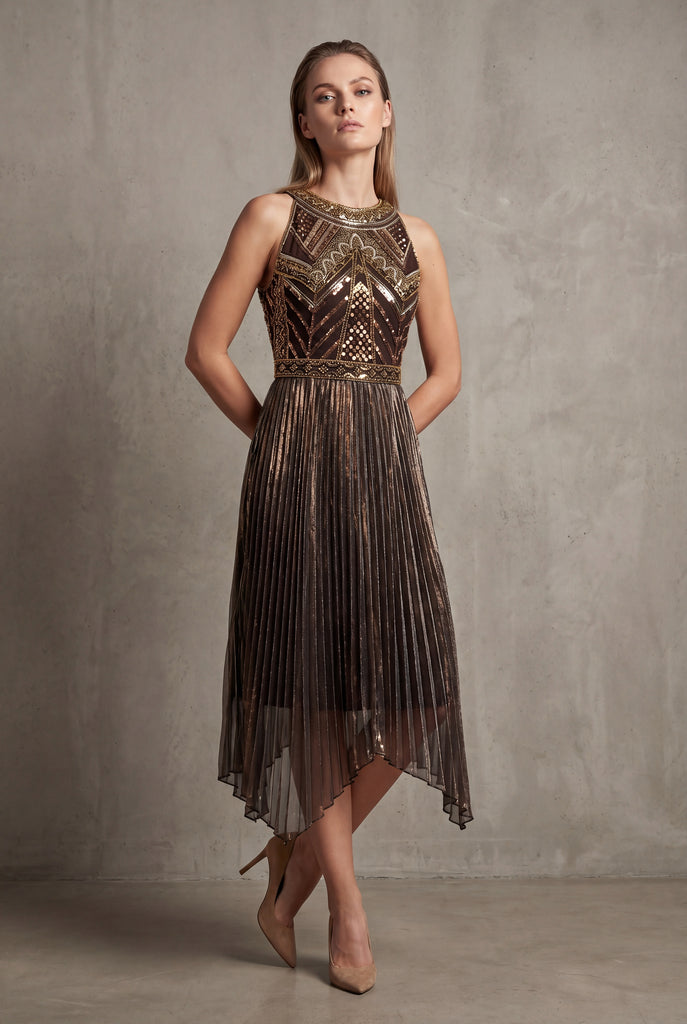 Beaded Flapper Dress with Asymmetric Hem 2XL