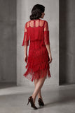 2512 Red Fringe Flapper Dress