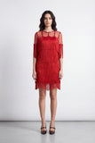 2512 Red Fringe Flapper Dress