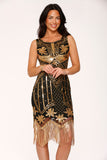 2515 Black Gold Flapper Dress