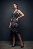 2530 Flapper Dress Art Deco Silver