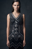 2530 Flapper Dress Art Deco Silver