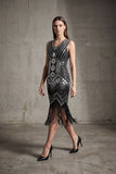 2530 Flapper Dress Art Deco Silver