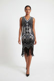 2530 Flapper Dress Art Deco Silver