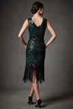 2586 Art Deco Flapper Dress Green