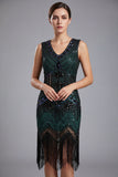 2586 Art Deco Flapper Dress Green