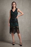 2586 Art Deco Flapper Dress Green