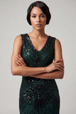 2586 Art Deco Flapper Dress Green