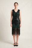 2586 Art Deco Flapper Dress Green