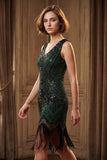 2586 Art Deco Flapper Dress Green