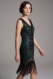 2586 Art Deco Flapper Dress Green