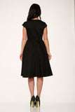29190 Black White Collar Swing Dress
