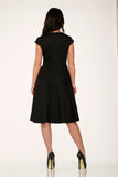 29190 Black White Collar Swing Dress