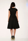 29191 Black Red Collar Swing Dress