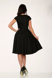 29191 Black Red Collar Swing Dress