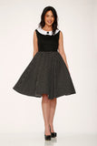 29200 Black White Polka Dot Swing Dress