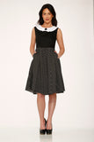 29200 Black White Polka Dot Swing Dress