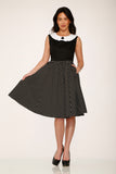 29200 Black White Polka Dot Swing Dress