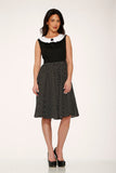 29200 Black White Polka Dot Swing Dress