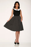 29200 Black White Polka Dot Swing Dress