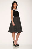 29200 Black White Polka Dot Swing Dress