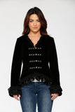 30100 Black Gloria Velvet Tailed Jacket