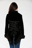30100 Black Gloria Velvet Tailed Jacket