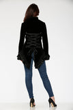 30100 Black Gloria Velvet Tailed Jacket