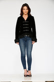 30100 Black Gloria Velvet Tailed Jacket