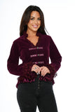 30102 Purple Glorai Velvet Tailed Jacket