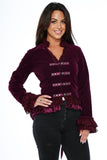 30102 Purple Glorai Velvet Tailed Jacket