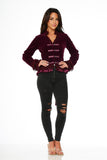 30102 Purple Glorai Velvet Tailed Jacket