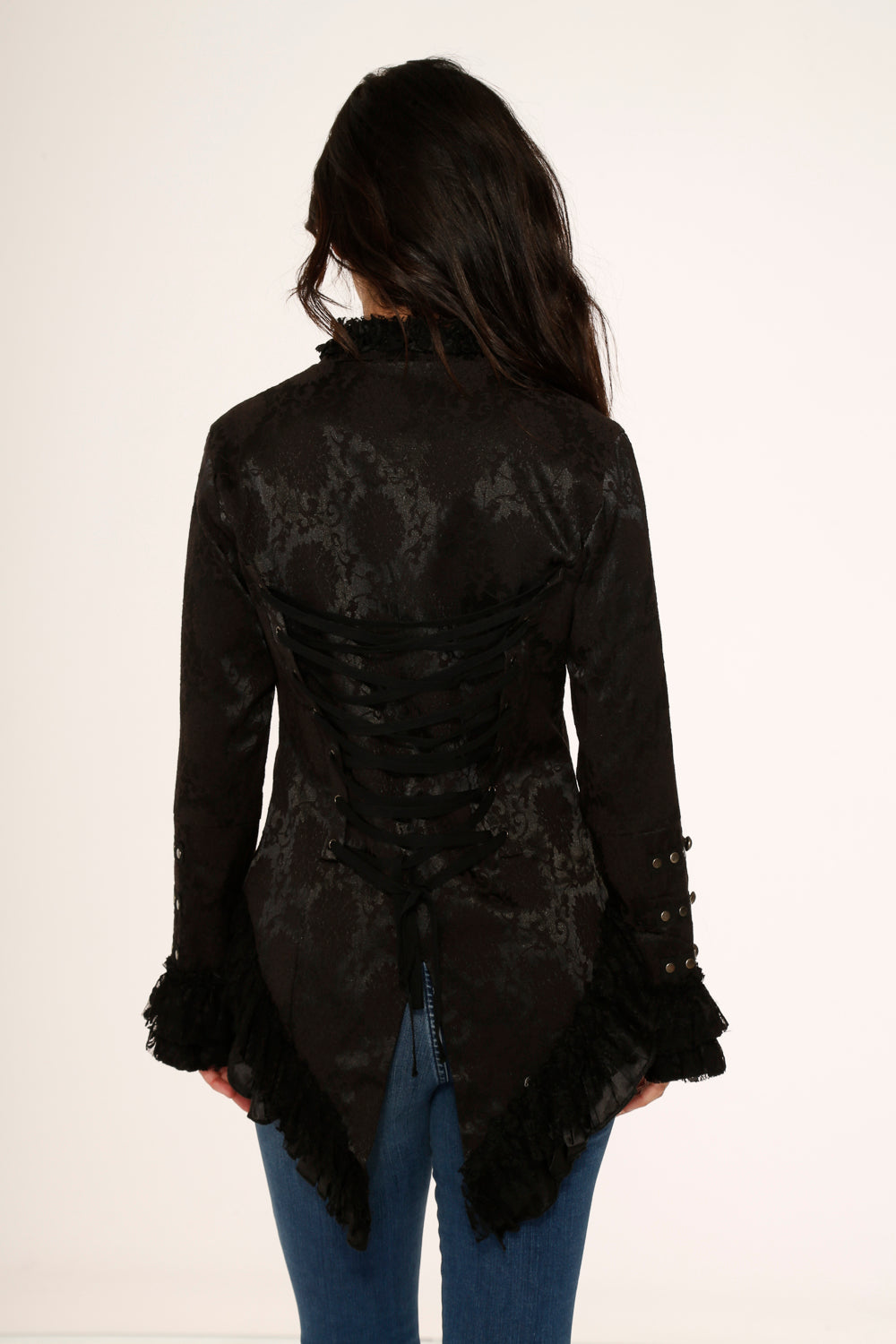 30110 Black Victorian Tailed Jacket