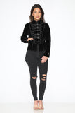 30160 Black Velvet Tailed Jacket with Linen