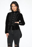30160 Black Velvet Tailed Jacket with Linen